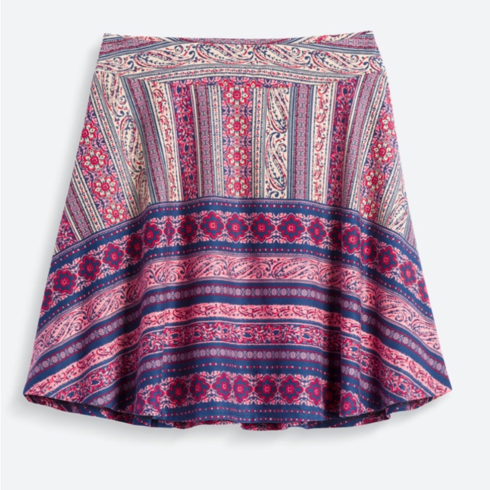 Renee C. A-Line Skirt - Pink and Blue Paisley